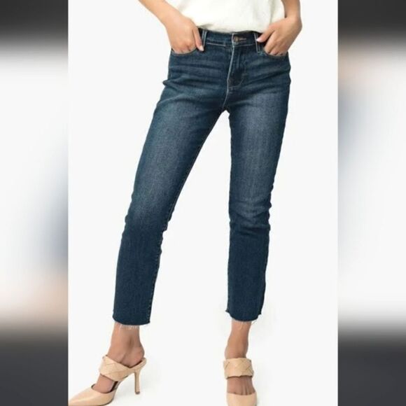 Gibsonlook Essential Mini-Flare Leg Denim Raw Hem - Picture 1 of 12